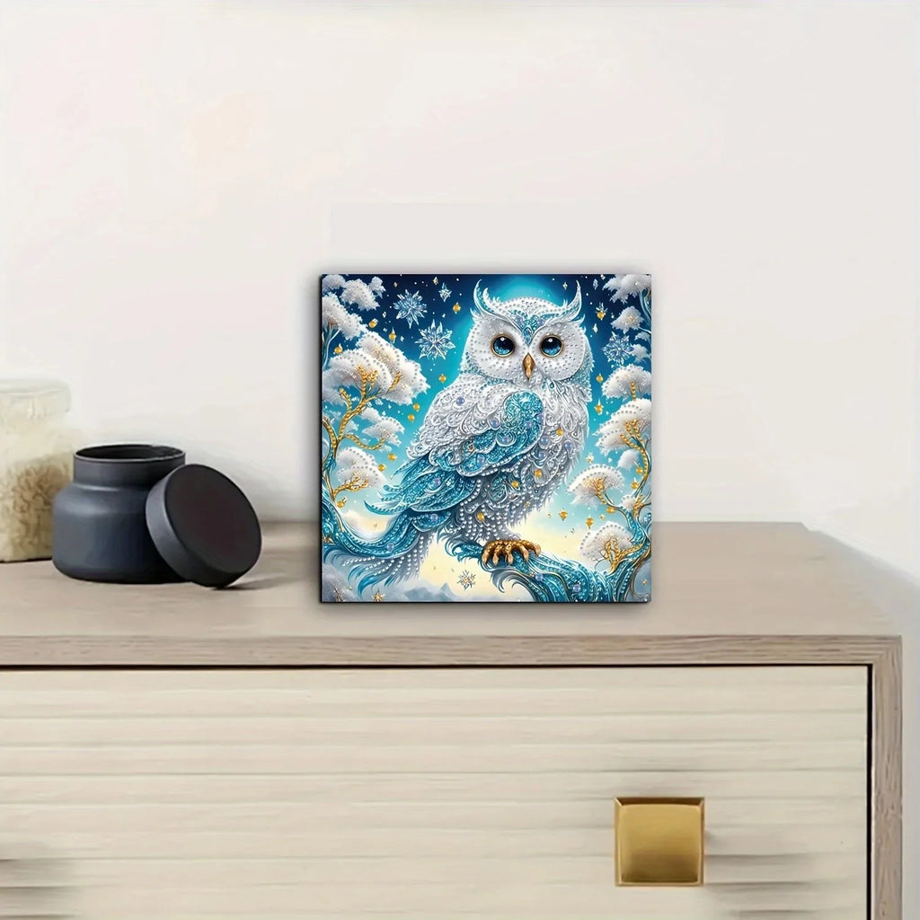 Kit broderie diamant Hibou hivernal