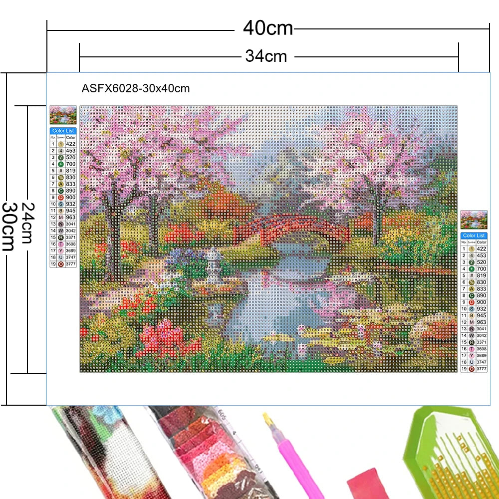Kit broderie diamant Jardin japonais