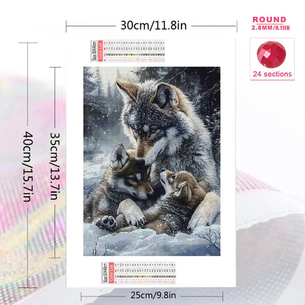 Kit broderie diamant Loups en hiver