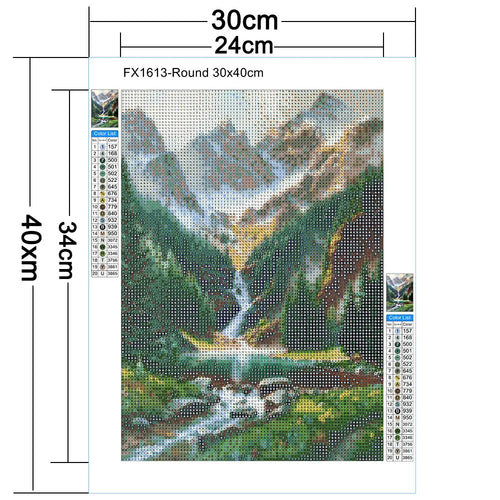 Kit broderie diamant Cascade et montagnes