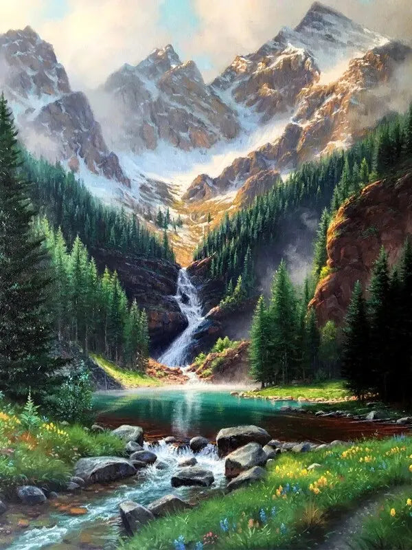 Kit broderie diamant Cascade et montagnes
