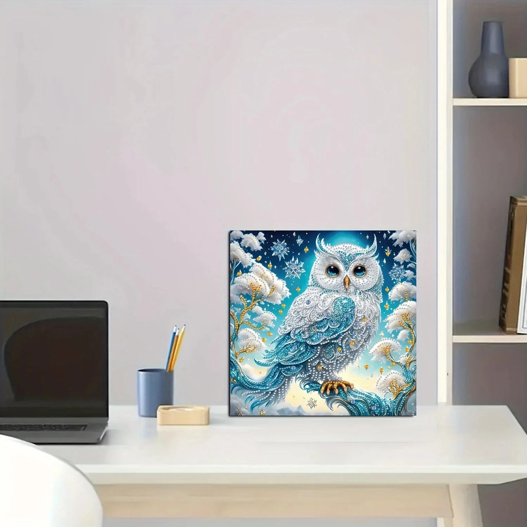 Kit broderie diamant Hibou hivernal
