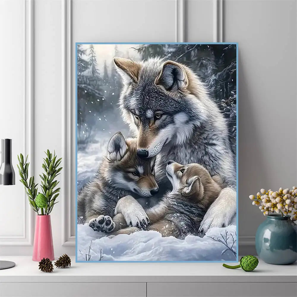 Kit broderie diamant Loups en hiver